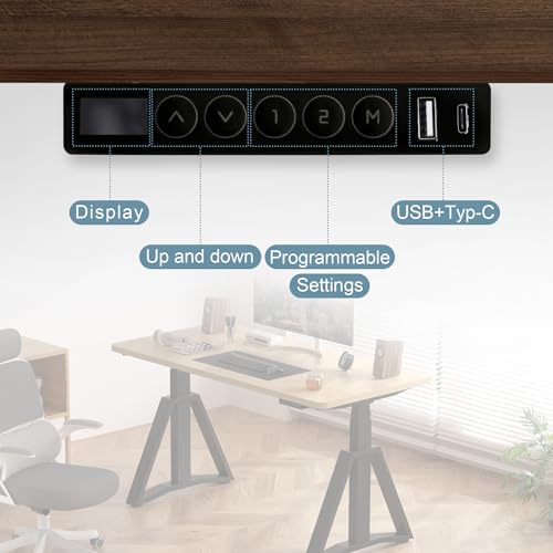 Fromann Estructura de Escritorio de Pie con Dos Motores, Altura Eléctrica Ajustable en 3 Etapas, Base para Escritorio, Color Negro miniatura 4