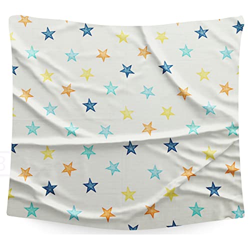Image of BEMBIKA Bamboo Muslin Swaddle Wrap Baby 120X110 Cm Stroller Blanket Receiving Blanket for Newborn (Colorful Pentagram)