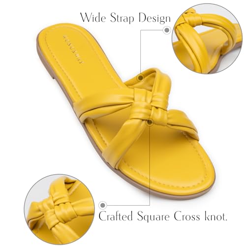 Women Dressy Sandals Strappy Knotted Slide Sandals Cute Comfy Open Toe Slip On Sandals2