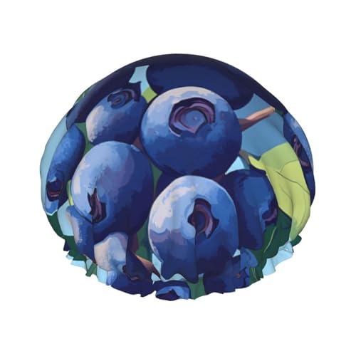 Blueberry Bonnet de douche imperméable double couche pour homme et femme – Protection des cheveux pour le bain, masques faciaux, spa