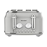 Homeart Chelsea 4-Slice Retro Toaster - Stainless Steel With Removable Crumb Tray, Adjustable Browning Control With Multiple Settings to Cancel, Defrost, Reheat and Bagel - 1500W, Powder Gray