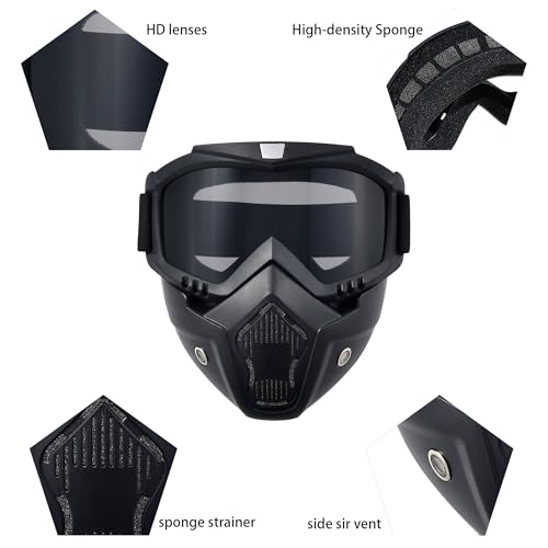 Image of Motorcycle Face Mask Full Face,Dirt Bike Goggles Motocross, ATV, Offroad, Riding Racing Goggles for Men Women