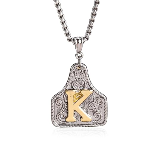 Collier initiale lettre vache ajustable résolvant le choix de taille de bijou