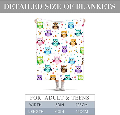 Owl Blanket, Soft Warm Fuzzy Fleece Plush Blanket 60''X50'', Smooth Cozy Flannel Throw Blanket For Bed/Couch/Office/Camping #TOP2