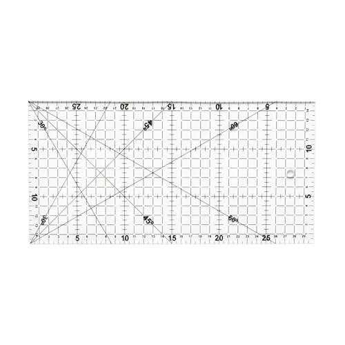 6 x 12 Clear Acrylic Quilting Ruler with Anti-Slip Design 30 45 60 Angles for Precise Sewing Dressmaking and Measuring