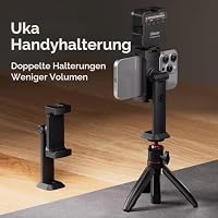 ULANZI MA54 Handyhalterung Handy Stativ Adapter Zubehör für Tripod Selfie Stick Smartphone Halterung mit 2 Kaltschuh und 1/4" Gewinde 360° und 180° Drehbare Handyhalter iPhone Android Sumsung – Ansicht 2