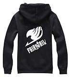 WANHONGYUE Anime Fairy Tail Sudadera con Capucha Chaqueta Zip Hoodie Jacket Outwear Abrigo para Hombre Mujer Negro 1 M