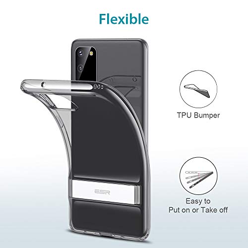 ESR Suporte de metal compatível com capa Samsung Galaxy S20, suporte vertical e horizontal, proteção