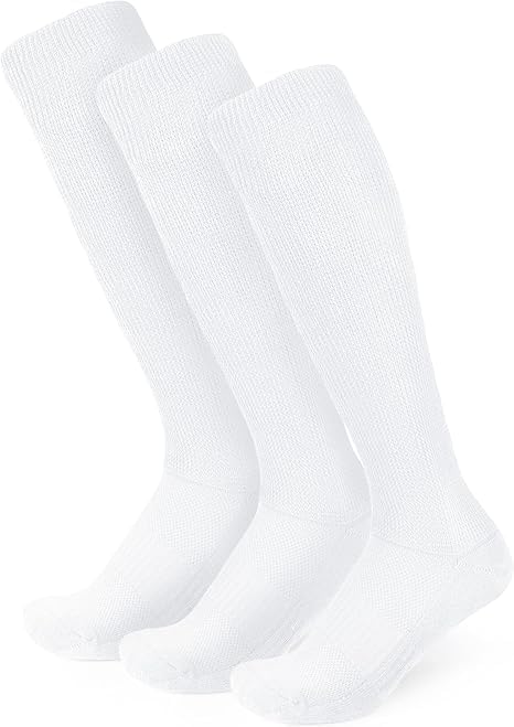 Viasox White 3 Pack Compression Socks Women & Men, Circulation Support, 12-15mmHg Neuropathy, M