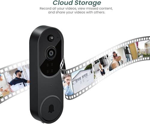 Image of Smart Video Doorbell Camera with AI Motion Detection, Night Vision, Cloud Storage, 2 Way Audio, Battery Powered, 2.4GHz Wi-Fi Only