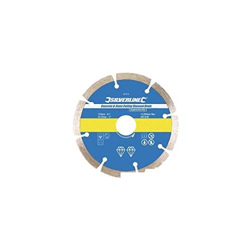 Silverline Concrete/Stone Cutting Diamond Blade 115x22.23mm Segmented Rim 394979