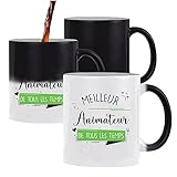 Planetee Tasse Magique Animateur meilleur de tous les temps | Mug qui change couleur avec la chaleur Idée Cadeau Humour Collègue famille Homme Anniversaire Noël