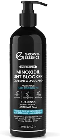 Minoxidil & Biotin Shampoo for Hair Growth - Enriched with Caffeine, Castor Oil & Onion - DHT Blocker for Thicker, Healthier Hair - Strengthening Formula for Men & Women