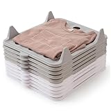 Organizer per magliette, organizer impilabile per abbigliamento da 10 pezzi, ripiani pieghevoli per magliette con design ad incastro per risparmiare spazio, robusto ripiano pieghevole per camicie per