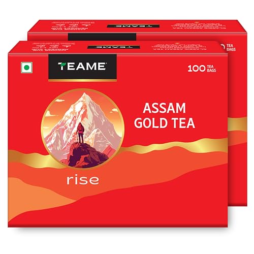 Image of TE-A-ME Assam Gold Tea 200 Bags | Assam Black Tea Bags | Pack of 2 (100 x 2)