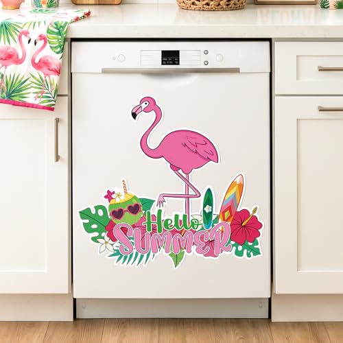 Imán decorativo grande flamenco rosa para refrigerador miniatura 1