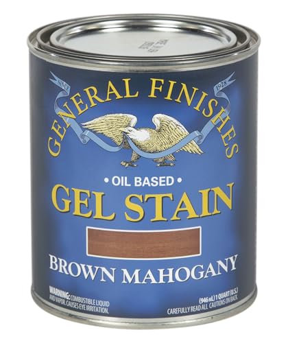 General Finishes Oil Base Gel Stain, 1 Quart, Brown Mahogany