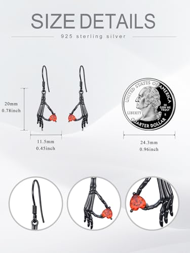 Bat/Skeleton Hand/Spider/spider web/pumpkin Earrings for Women 925 Sterling Lilver Punk Earrings for Women Halloween Jewelry for Women Men4