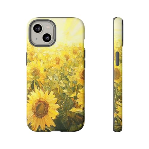 Coque Rigide Mate iPhone 14 Tournesols Anti-Traces Protection