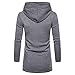 Men's Long Open Front Cardigan Lightweight Longline Fleece Hooded Cardigan Solid Zip Long Sleeve Coat Outwear (Light Grey,Large)
