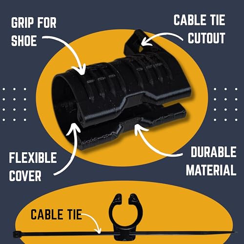 Image of 2 Pcs Universal Bike Gear Shifter Shoe Protector with Adjustable Slot Design & Cable-Tie Mount - Tough, Waterproof, Non-Staining Guard Cover that Fits All Bike Gear Levers (Pack of 2)