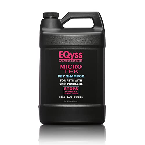 EQyss Micro-Tek Pet Shampoo - Soothes Dry Irritated Skin on Contact Stops Itching Scratching Biting Licking Hot Spots - for Cats & Dogs (128 oz)
