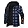 Boyzn Men's Hiking Winter Jacket Flannel Fleece Lined Outdoor Shacket Plaid Hooded Button Down Winter Outerwear Blue-Q7-XL