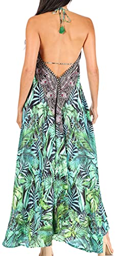 Image of Sakkas Lizi Womens Maxi High-Low Halter Handkerchief Long Dress Beach Party