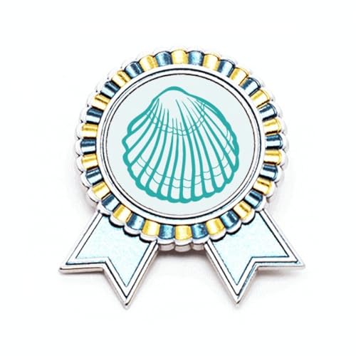 Pin's festonné vie marine verte en métal aux finitions soignées