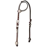 Weaver Leather Unisex Adult Sliding Ear Headstall, Brown, Horse US