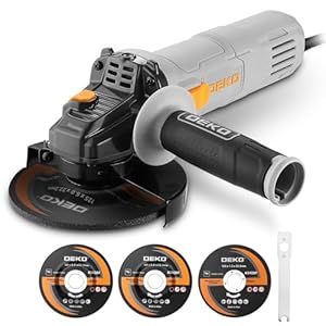 Winkelschleifer Schleifer Trennschleifer 125mm: DEKOPRO 800W Winkelschleifer regelbare drehzahl, Leerlaufdrehzahl:12000min-1, mit 2 Schleifscheiben, 1 Trennscheibe, Zusatzhandgriff, Schutzhaube