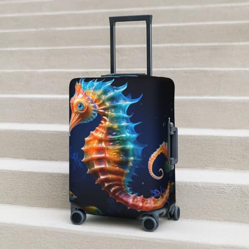 Yellow Fish Seahorse Travel Luggage Covers - Elasticity Suitcase Covers Protector for Luggage 18-32 Inch 6