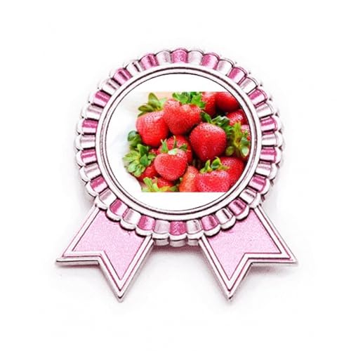 Pin's fraises fraîches en métal rose taille M pour customiser vos vêtements