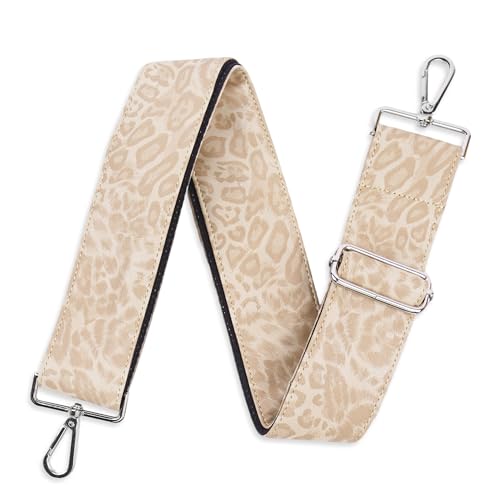Image of Purse Straps Replacement Crossbody,Crochet Purse Strap for Handbags,Wide Shoulder Straps for Bags(1-Leopard Pink)