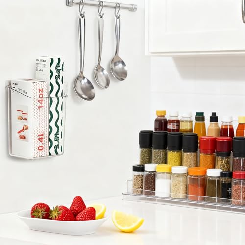 vacane 2-Pack Adhesive Cabinet Door Organizer, Transparent Plastic Storage Bins for Kitchen Bathroom Office, No Drill Hanging Basket, Space Saving Removable Holder-S by vacane - Used condition - Image 3