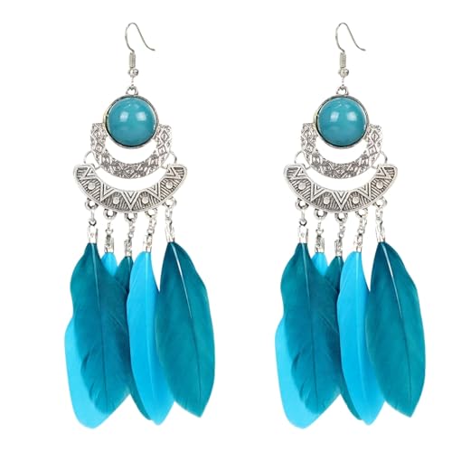 Boucles d'oreilles en plumes perlées pour vos soirées d'été et festivals