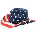 Retro Rodeo Wild Western Cowboy Hats for Men and Women - American Flag - 2