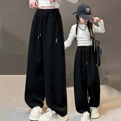Girls Parachute Pants Baggy Wide Leg High Waisted Sweatpant with Pockets Fashion Workout Streetwear Open Bottom Joggers2