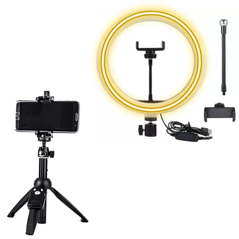 Mabron 22 Inch LED Ring Light with 7 Feet Tripod Stand for Mobile Phones & Camera with Multipurpose H8 Mini Tripod Stand with 2 in 1 Selfie Stick and Mini Camera Tripod Mabron 22 Inch LED Ring Light with 7 Feet Tripod Stand for Mobile Phones & Camera with Multipurpose H8 Mini Tripod Stand with 2 in 1 Selfie Stick and Mini Camera Tripod