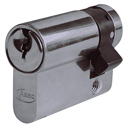 Asec Euro Half Cylinder With Adjustable Cam - 6 Pin - 45mm (35/10) Nickel Plated