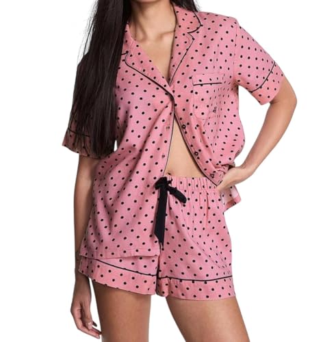 Pyjamas en flanelle rose à pois Victoria Asprin pour des soirées cocooning XS