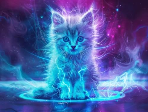 Diamond painting chat adulte 5D kit complet broderie diamant 50x65cm DIY