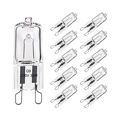 Kimjo Ampoule G9 33W Dimmable Blanc Chaud, Halogène G9 Pour Four Tolérance de 300°C, G9 Ampoules Capsule Filament 420LM 230V Lot de 10 Cover