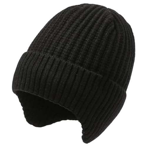 KASLCWA Bonnet Hiver à Oreillettes Homme Femme, Chaud Tricot oreillette Chapeau, Bonnet Unisexe en Tricot épais et Chaud avec Cache-Oreilles pour l'hiver en Plein air