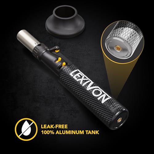 Image of LEXIVON Butane Blow Torch, Refillable Upright Lighter with Adjustable Flame and Pro-Grade Aluminum Tank | Ideal for Soldering and Kitchen Tasks (LX-760)