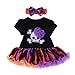 Produktbild Halloween Kostüm Baby Skelettdruck Prinzessin Kleid Kurzarm-Body Atmungsaktiv Strampler Romper Tutu Kleid Schleife Stirnband Tütü Rock Mädchen Bekleidungsset Neugeborene Kleidung