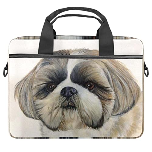 Housse ordinateur portable 13 14 pouces bandoulière Shih Tzu multicolore transport
