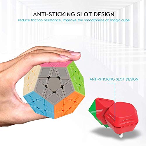 Image of Megaminx Speed Cube Stickerless Puzzle Toy I Smooth 12-Sided Brain Teaser IQ Cube for Kids Adults Beginners