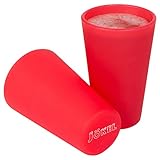 Unbreakable Silicone Pint Glasses - Set of 2 Premium Quality 16 Ounce Jokel Squishy Beer Cups are perfect for Camping, the Boat, the Beach, & Tailgating