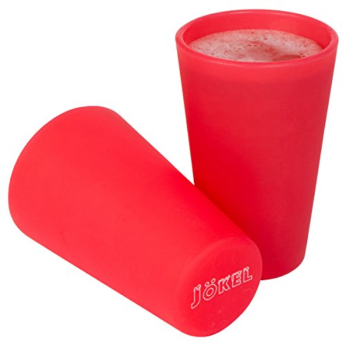 Holiday Deal Unbreakable Silicone Beer Pint Glasses - Set of 2 16oz Rubber Beer Cups by Jokel Products